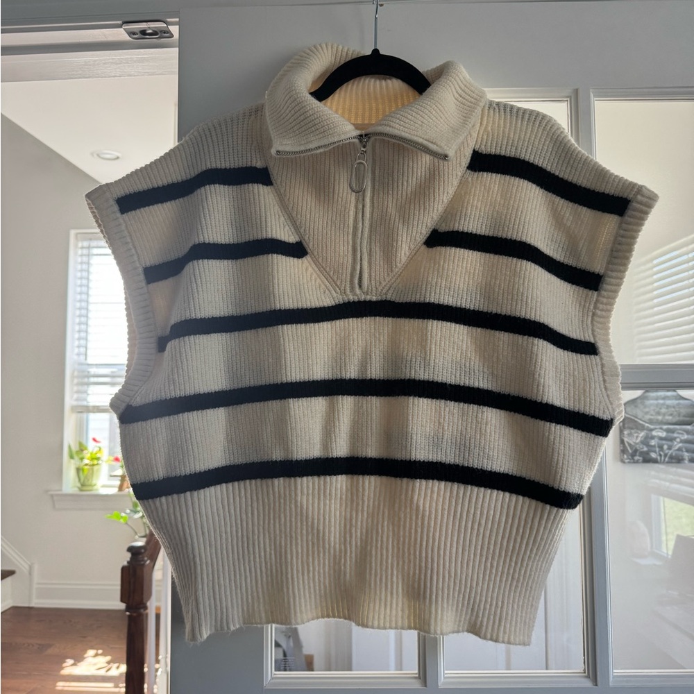 Anthropologie Half Zipped Sweater Vest
